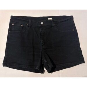 Vintage Y2K Levi's 555 Black Womens 14 Petite Guy's Fit Jean Shorts EUC